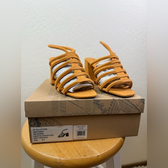 NIB Free People Colette Cinched Orange Sandals, size EU 39.5 or US 8.5 - Picture 8 of 10